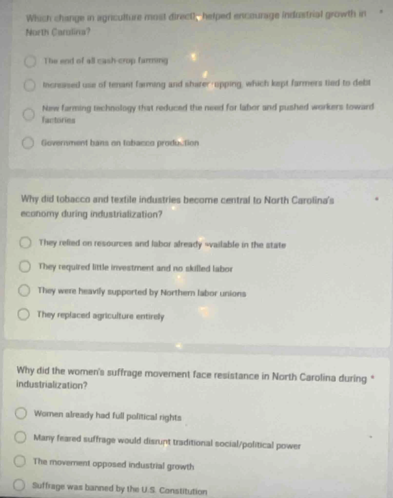 which change in agriculture most directly helped encourage industrial g…