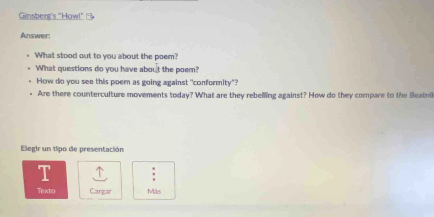 ginsbergs \howl\answer:- what stood out to you about the poem?- what qu…