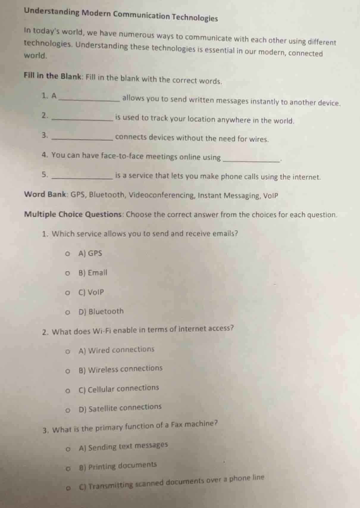 understanding modern communication technologies in todays world, we hav…