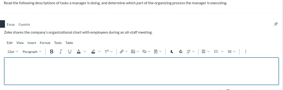 read the following descriptions of tasks a manager is doing, and determ…