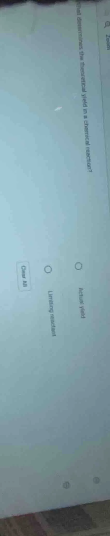 what determines the theoretical yield in a chemical reaction? actual yi…