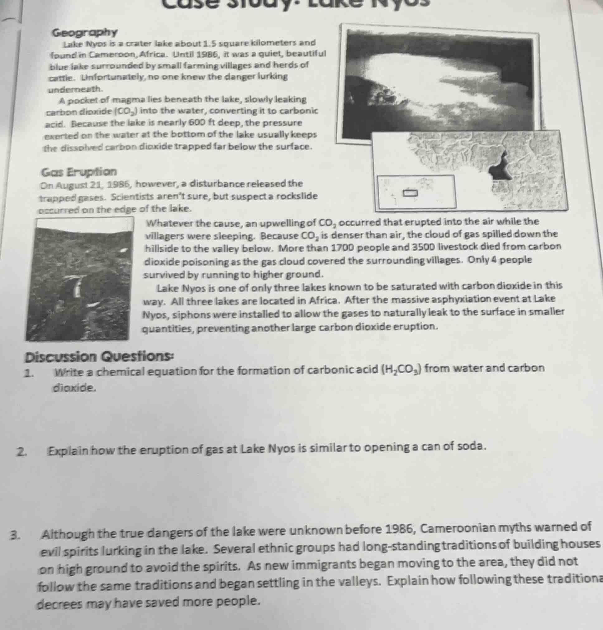 case study: lake nyosgeographylake nyos is a crater lake about 1.5 squa…