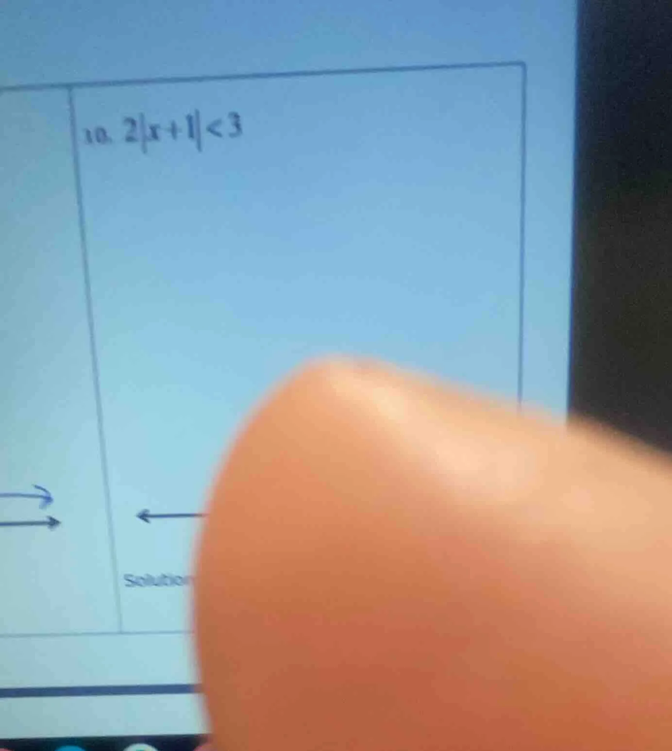 10. $2|x+1|<3$ solutio