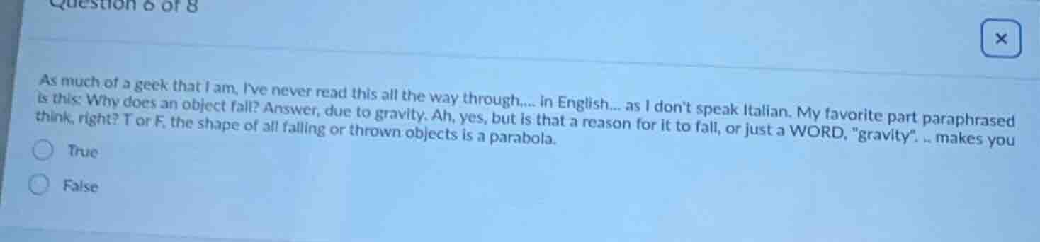 question 6 of 8 as much of a geek that i am, ive never read this all th…