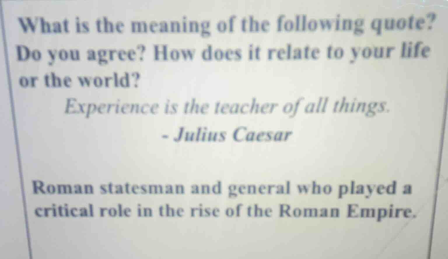 what is the meaning of the following quote? do you agree? how does it r…