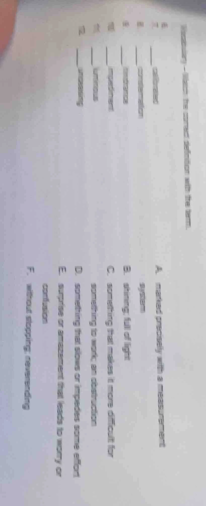 vocabulary - match the correct definition with the term. 6. 7. ____ cal…