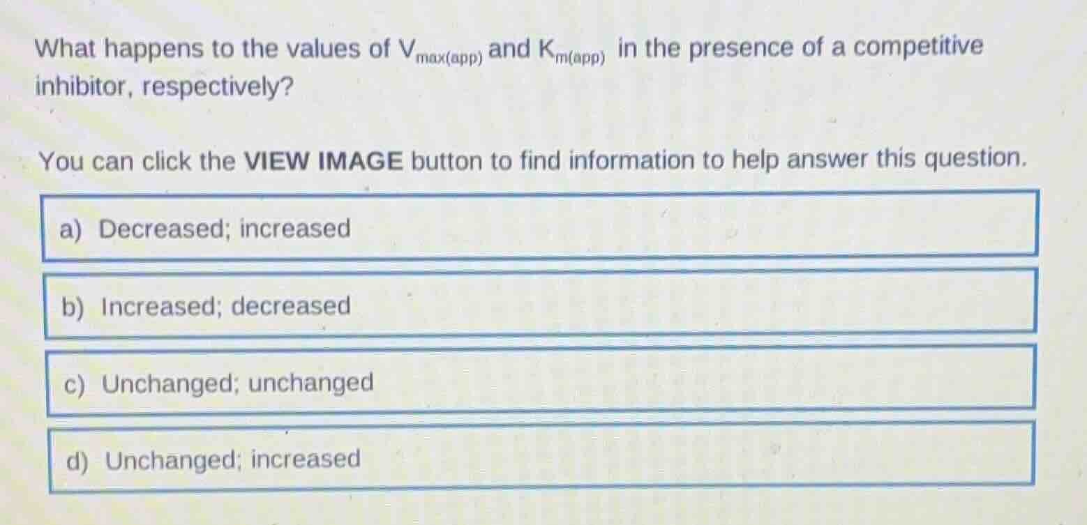 what happens to the values of $v_{max(app)}$ and $k_{m(app)}$ in the pr…