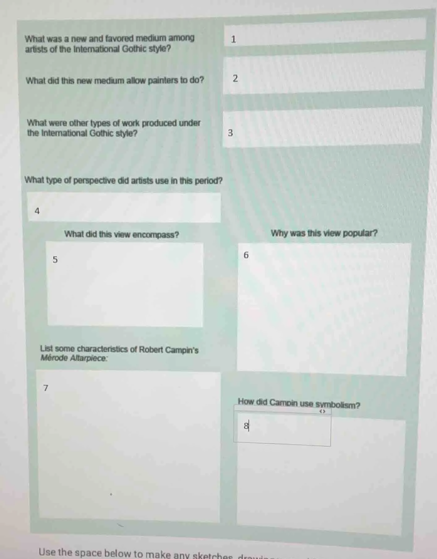 1. what was a new and favored medium among artists of the international…