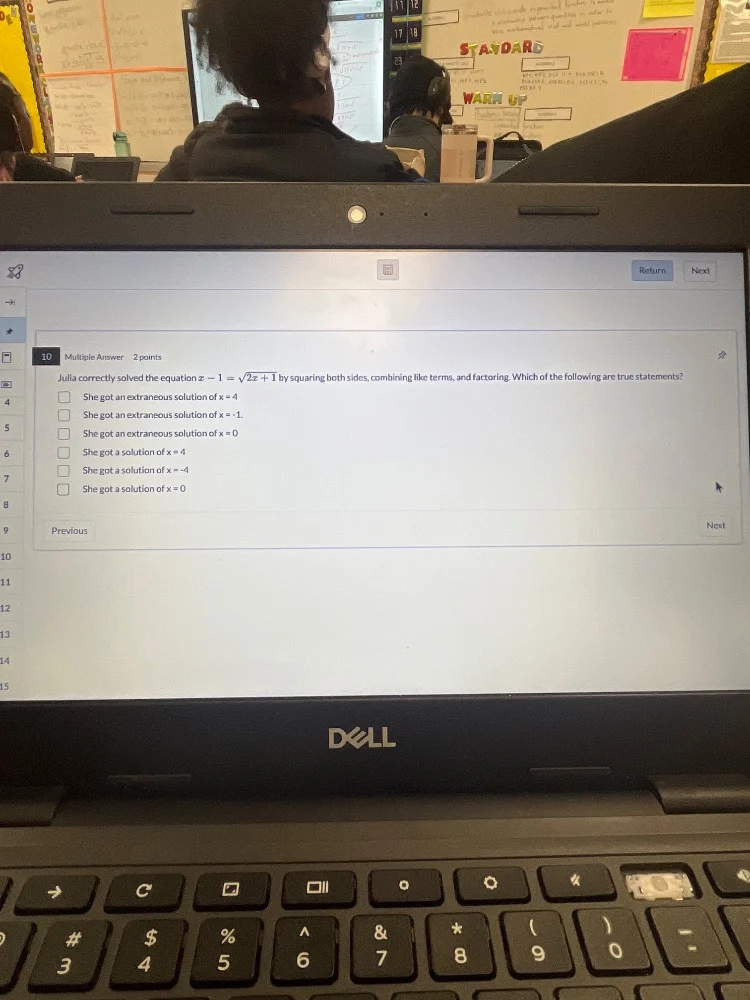 10 multiple answer 2 points julia correctly solved the equation $x - 1 …