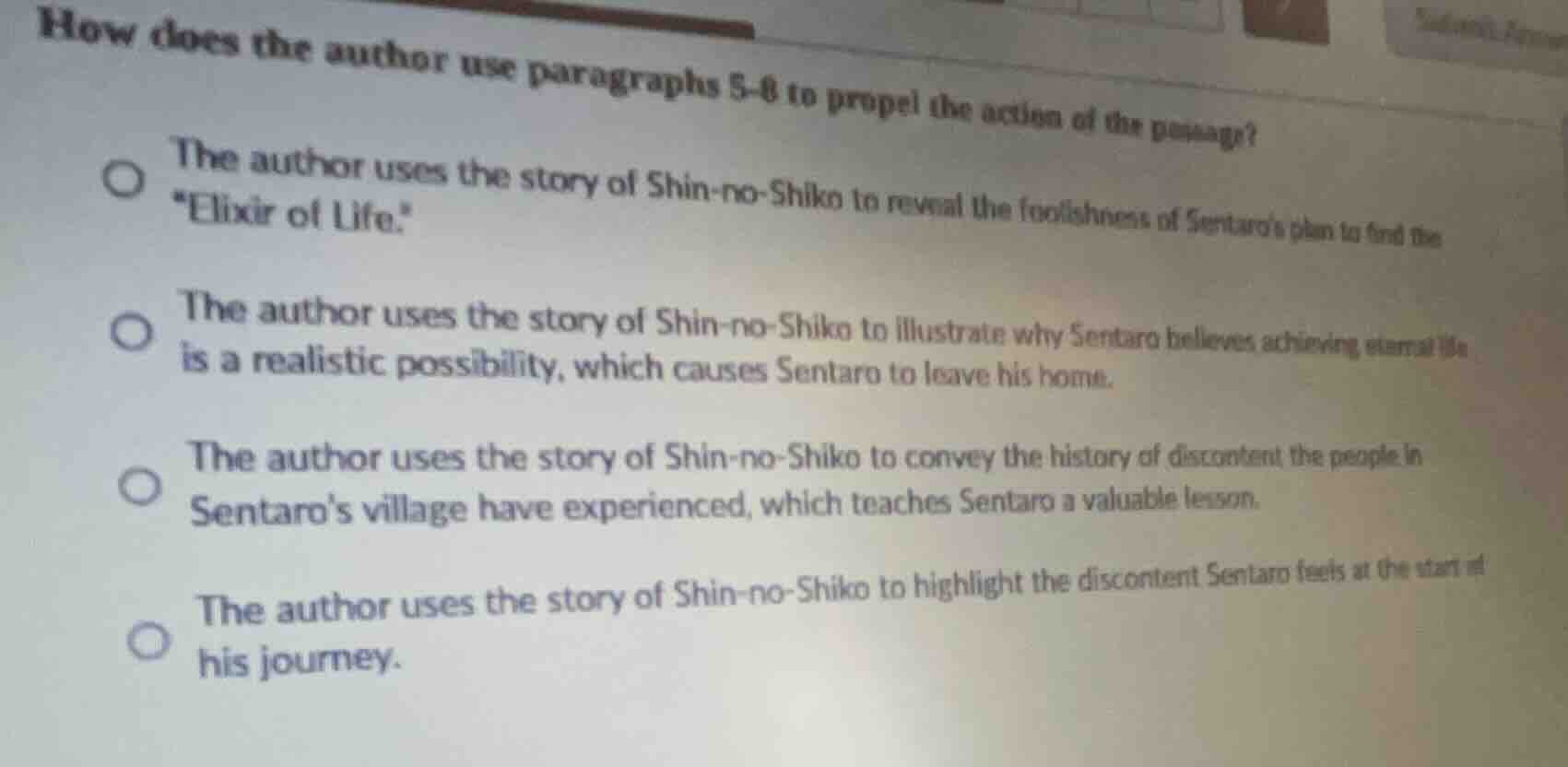 how does the author use paragraphs 5-8 to propel the action of the pass…