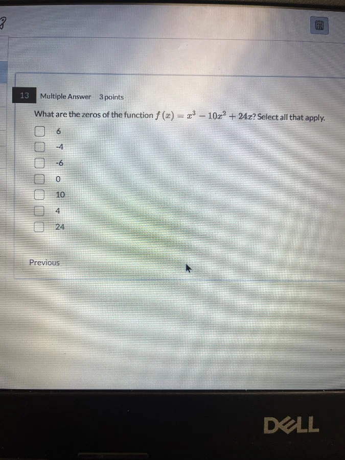 13 multiple answer 3 points what are the zeros of the function $f(x)=x^…