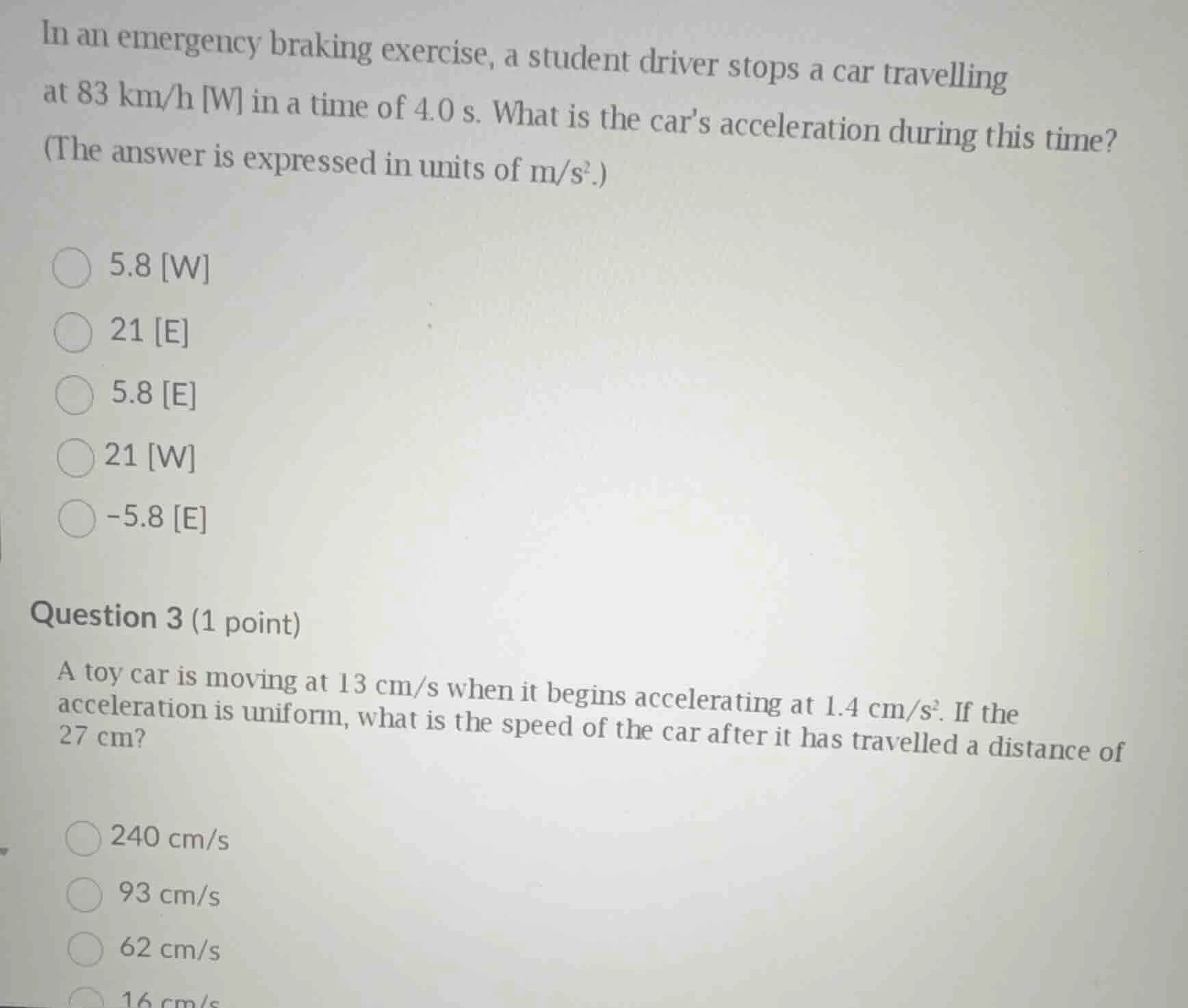 in an emergency braking exercise, a student driver stops a car travelli…