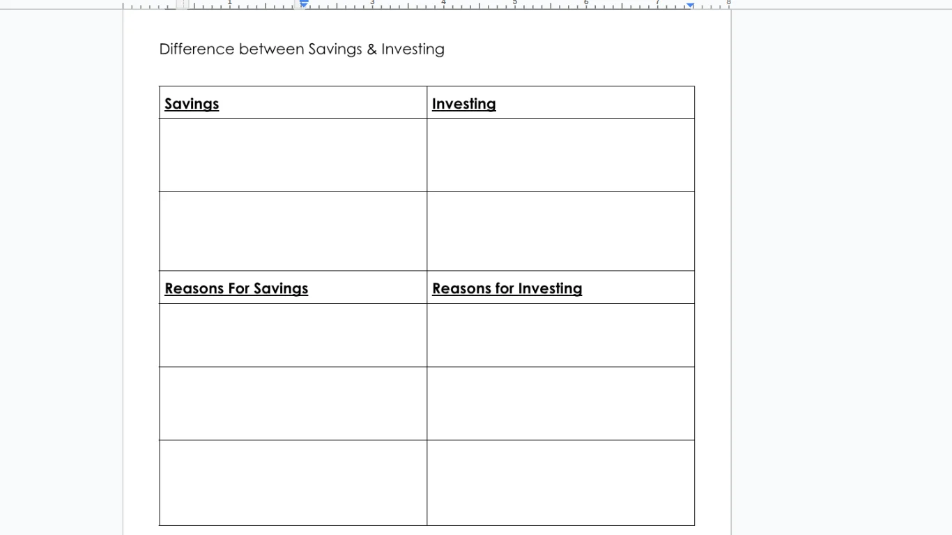difference between savings & investing savings investing reasons for sa…
