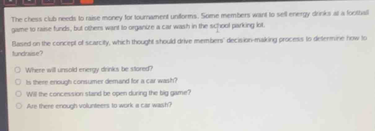 the chess club needs to raise money for tournament uniforms. some membe…