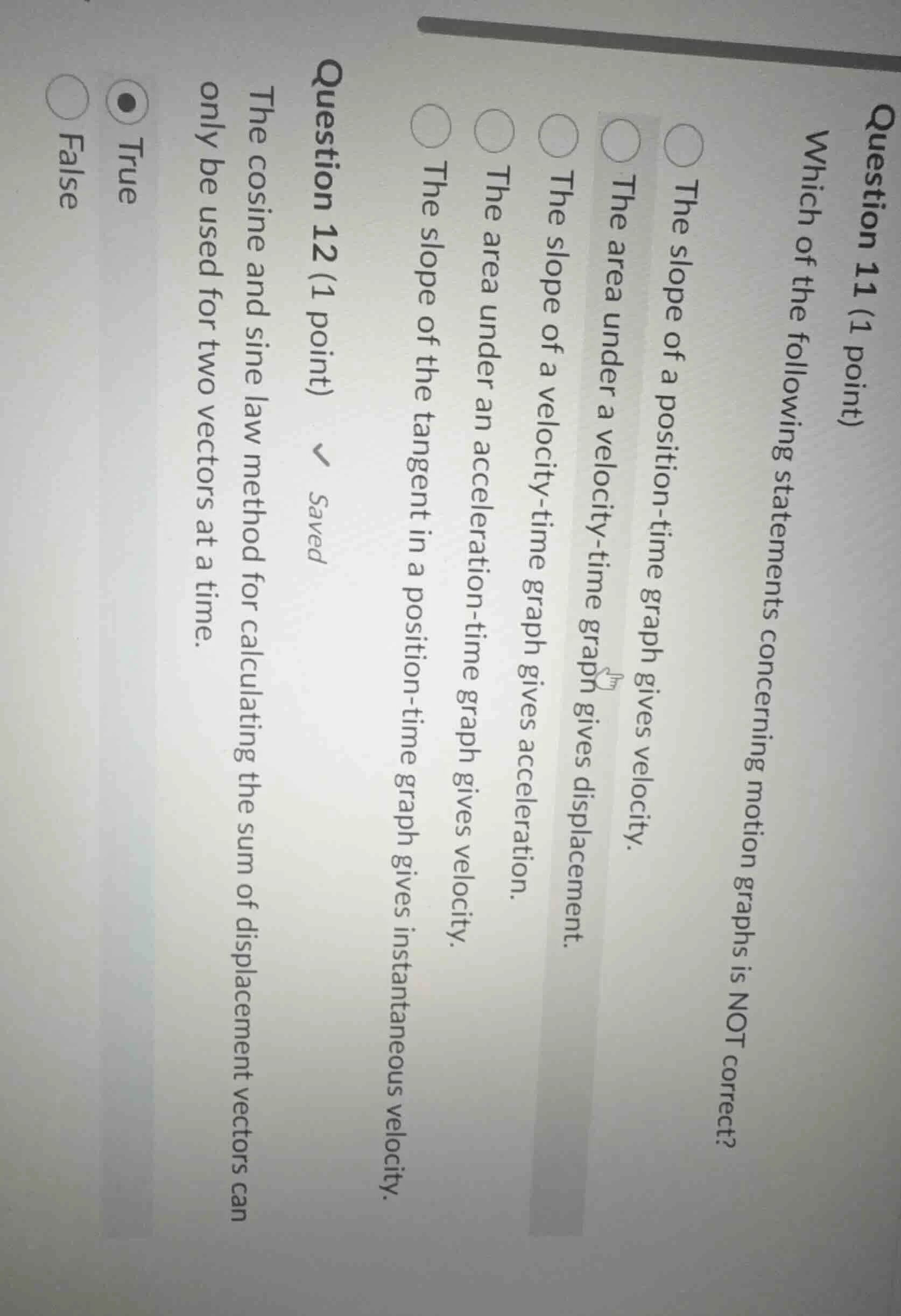 question 11 (1 point)which of the following statements concerning motio…