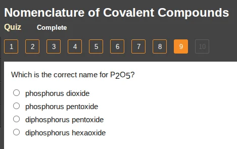 nomenclature of covalent compounds quiz complete 1 2 3 4 5 6 7 8 9 10 w…