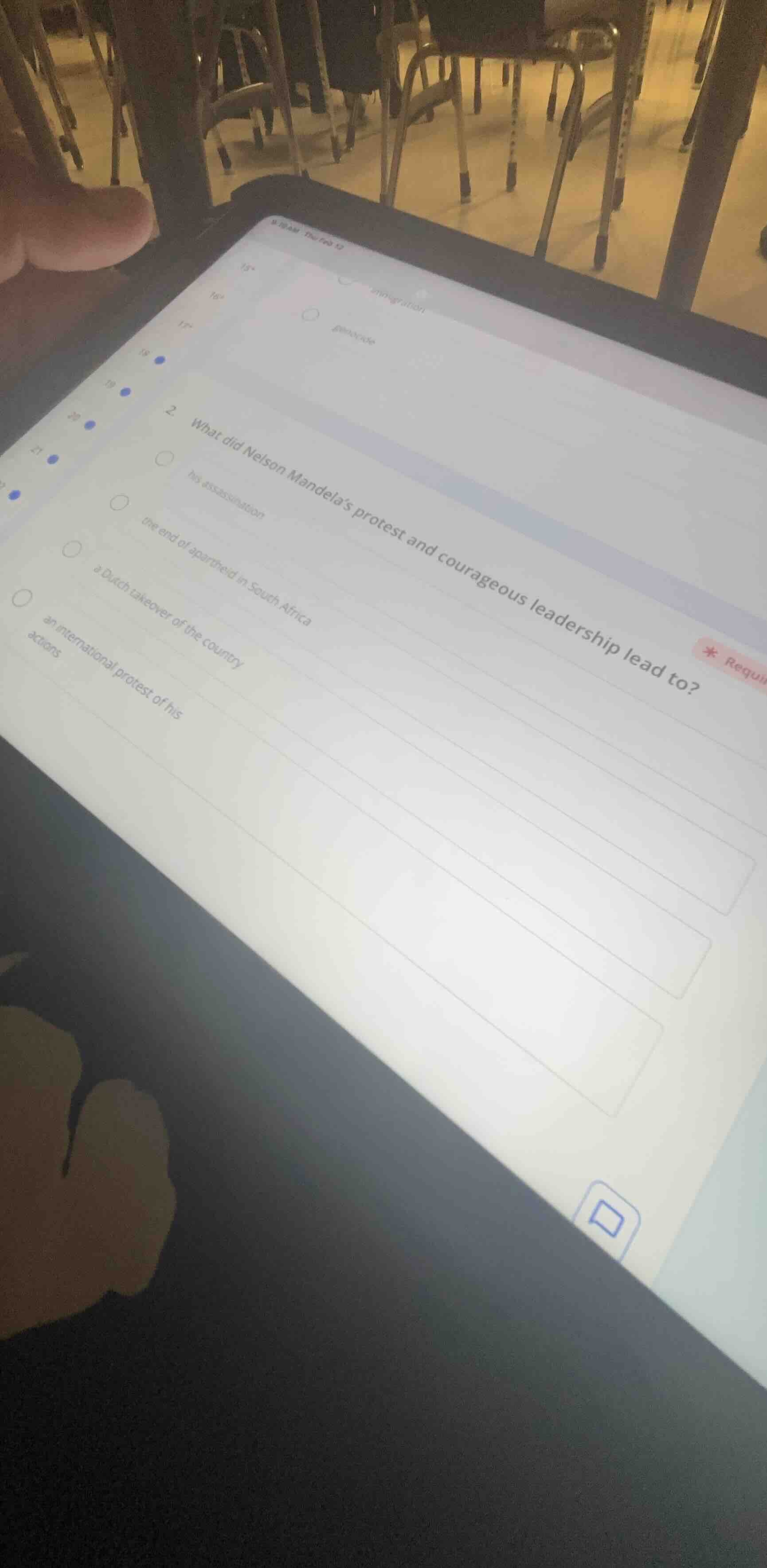 15*immigration16*genocide2. what did nelson mandelas protest and courag…