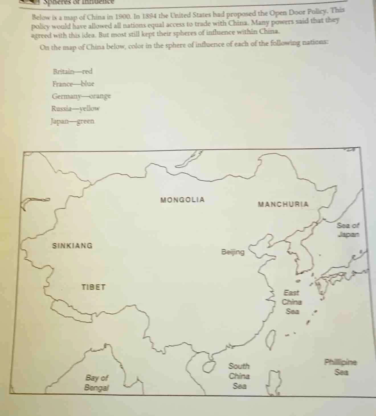 spheres of influence below is a map of china in 1900. in 1894 the unite…