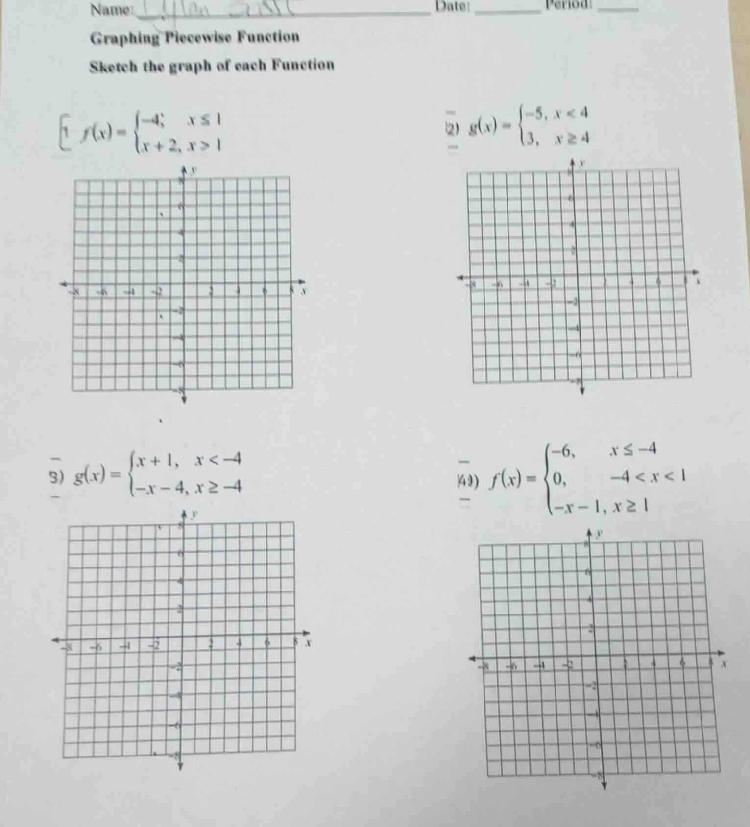 name: ______ date: ______ period: ______ graphing piecewise function sk…