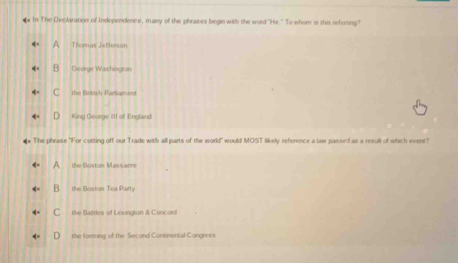 1. in the declaration of independence, many of the phrases begin with t…