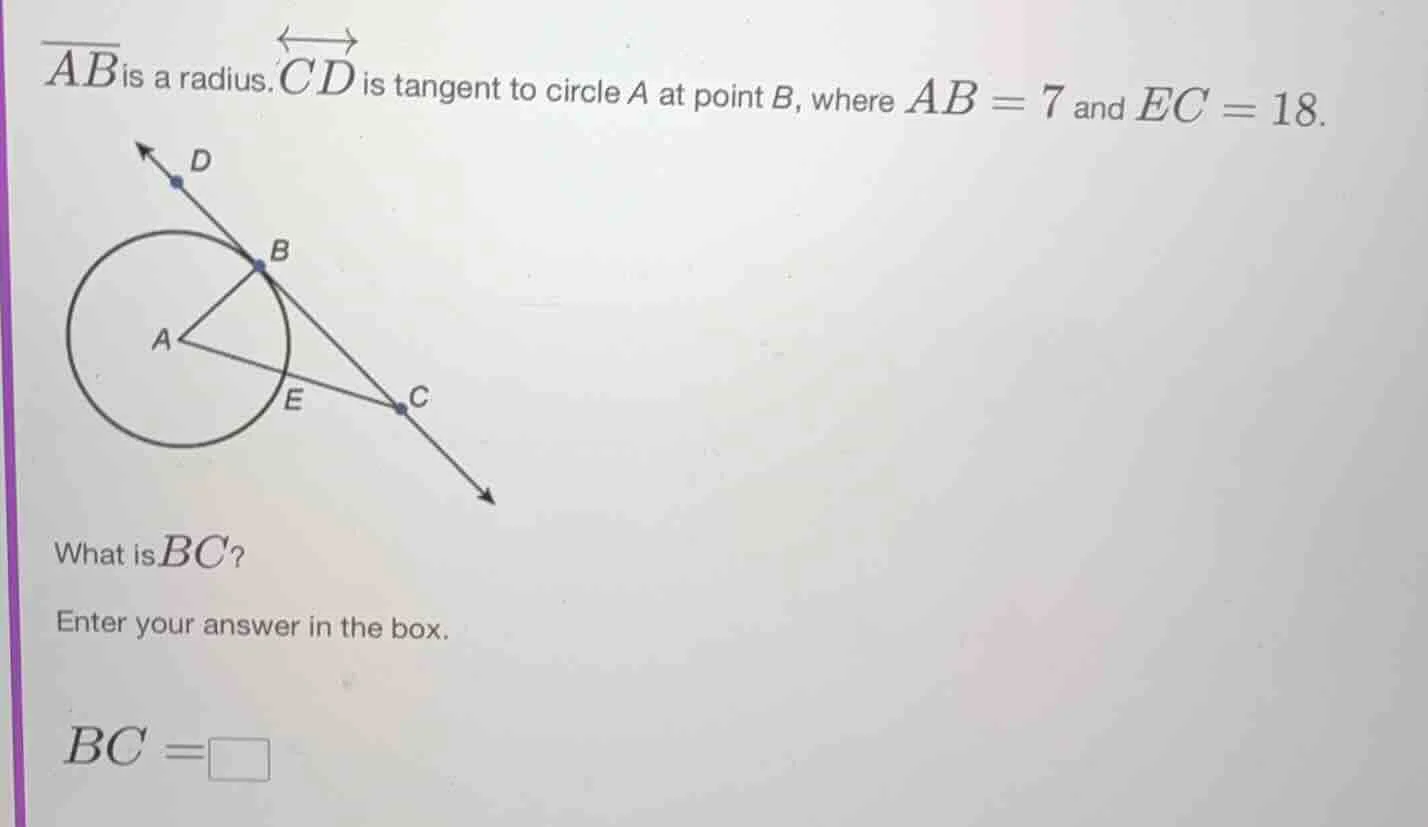 $\\overline{ab}$ is a radius. $\\overleftrightarrow{cd}$ is tangent to …