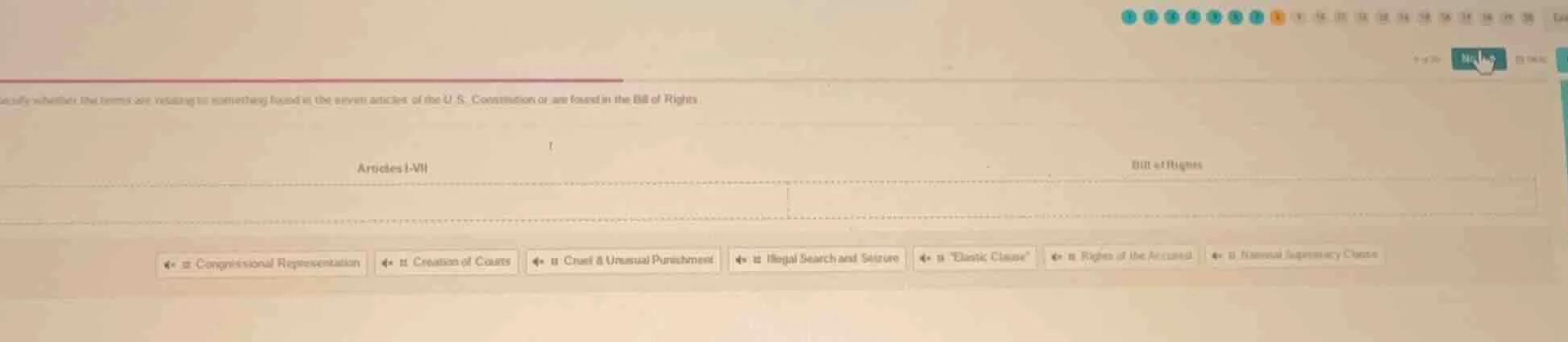 classify whether the terms are relating to something found in the seven…