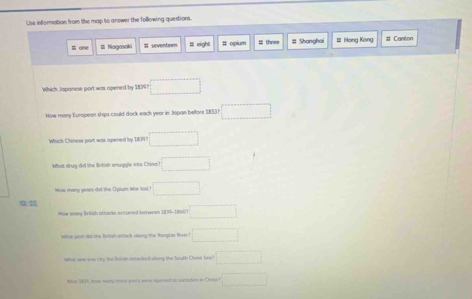 use information from the map to answer the following questions. # one #…