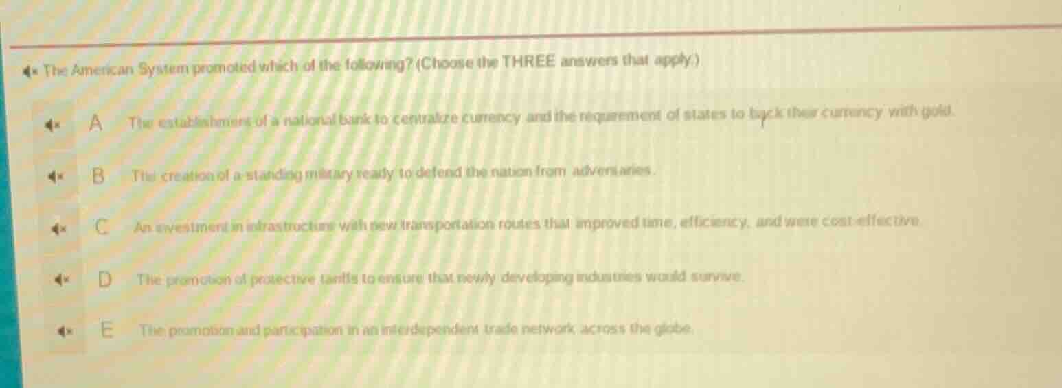 the american system promoted which of the following? (choose the three …