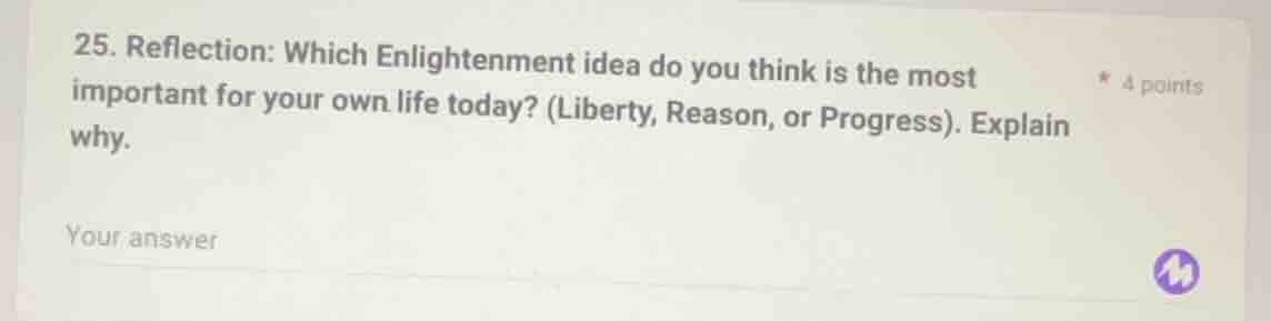 25. reflection: which enlightenment idea do you think is the most impor…