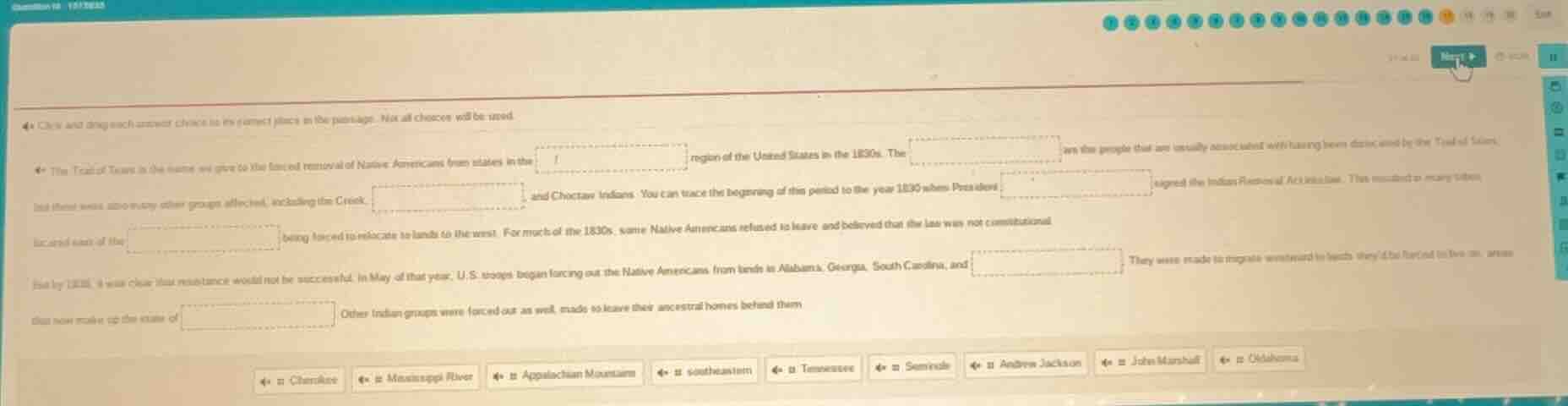 4. click and drag each answer choice to its correct place in the passag…