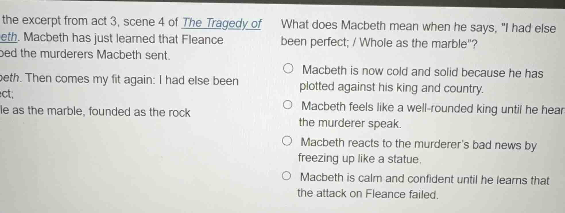 the excerpt from act 3, scene 4 of _the tragedy of macbeth_. macbeth ha…