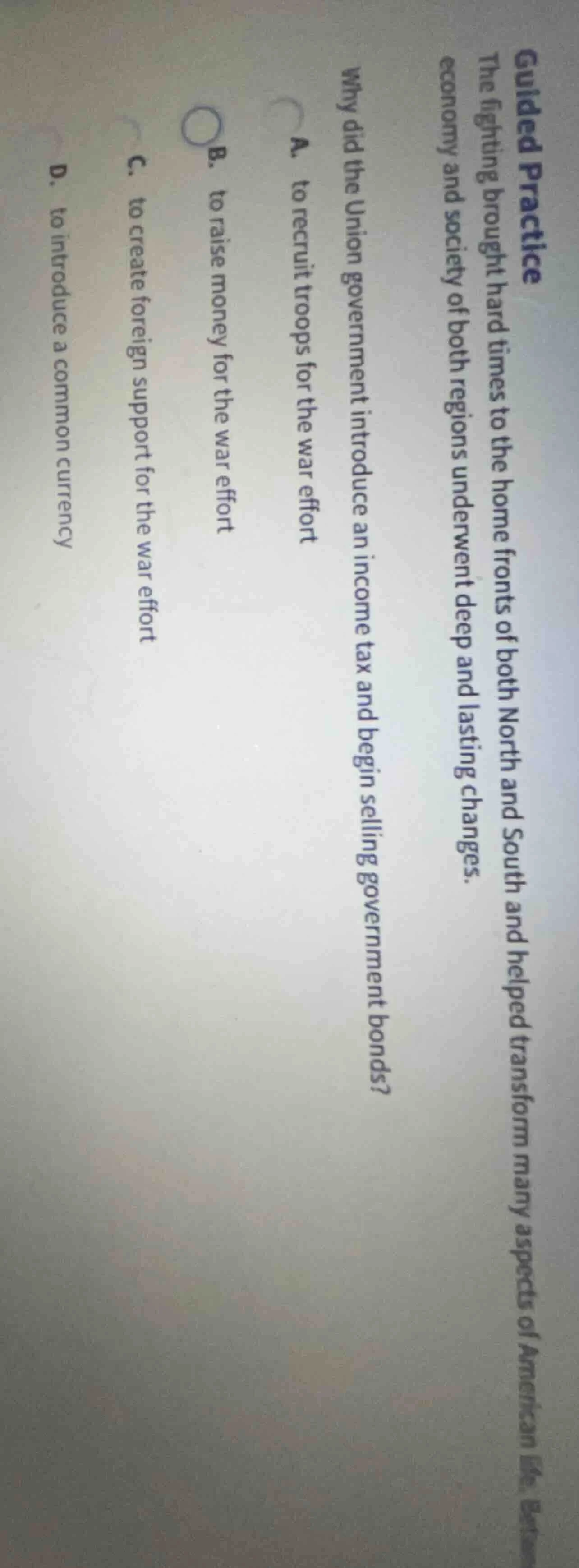 guided practice the fighting brought hard times to the home fronts of b…