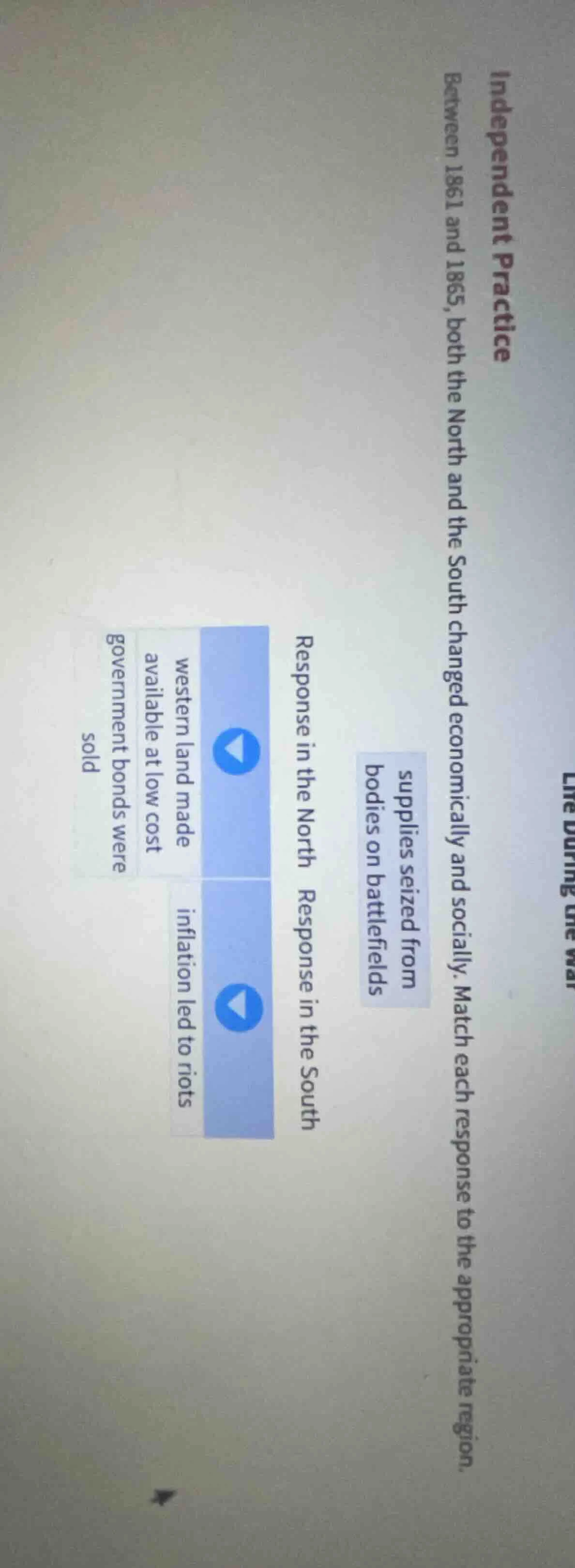 independent practice life during the war between 1861 and 1865, both th…