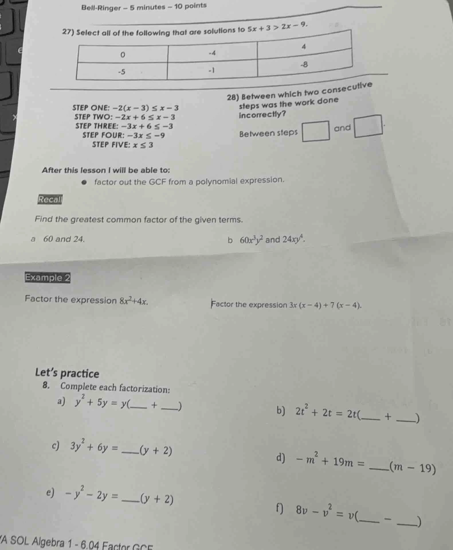 bell-ringer - 5 minutes - 10 points 27) select all of the following tha…