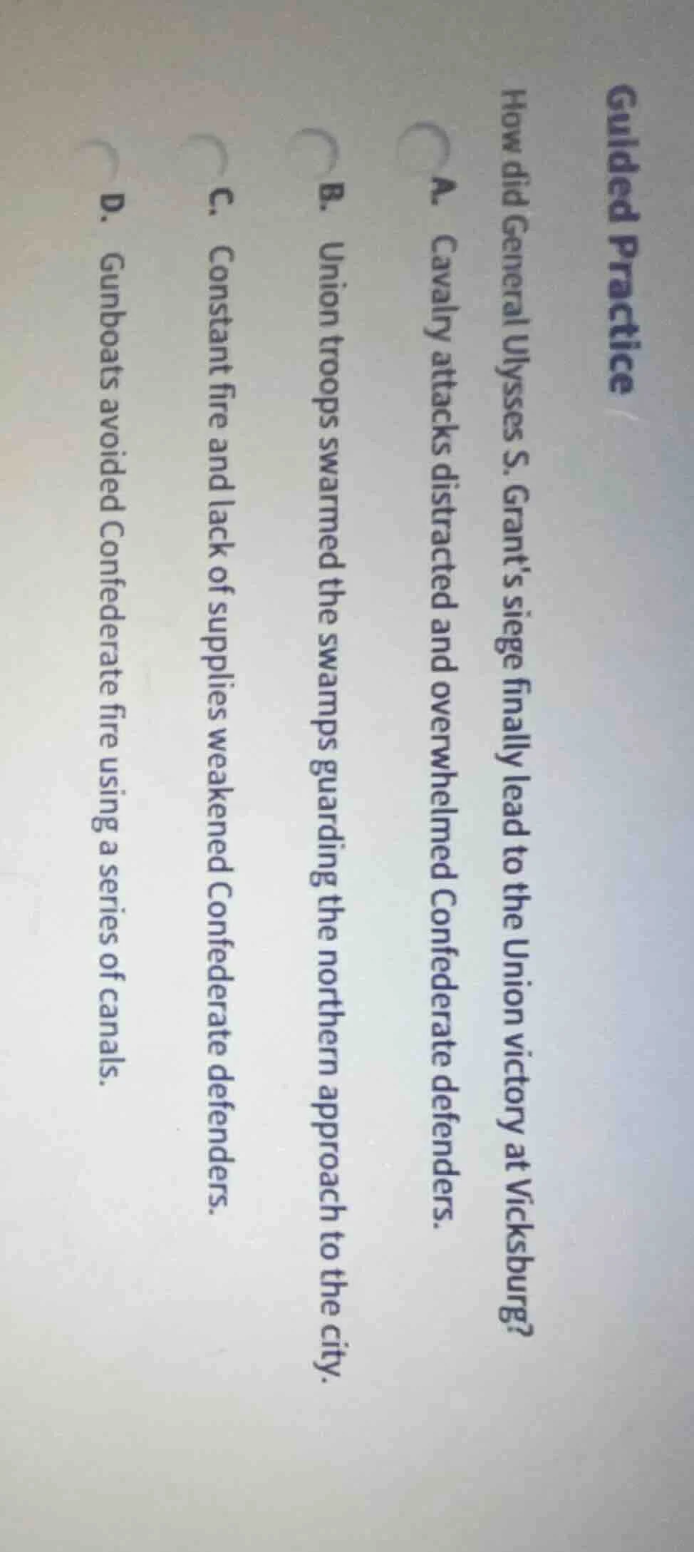 guided practice how did general ulysses s. grants siege finally lead to…