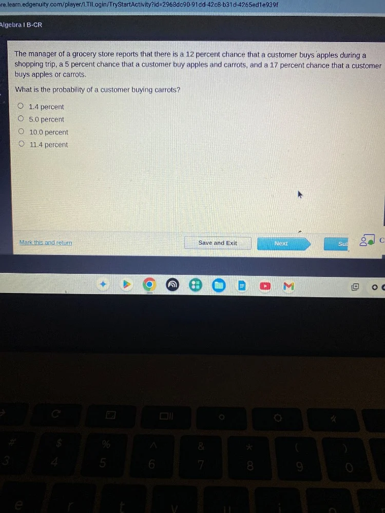 algebra i b-cr the manager of a grocery store reports that there is a 1…