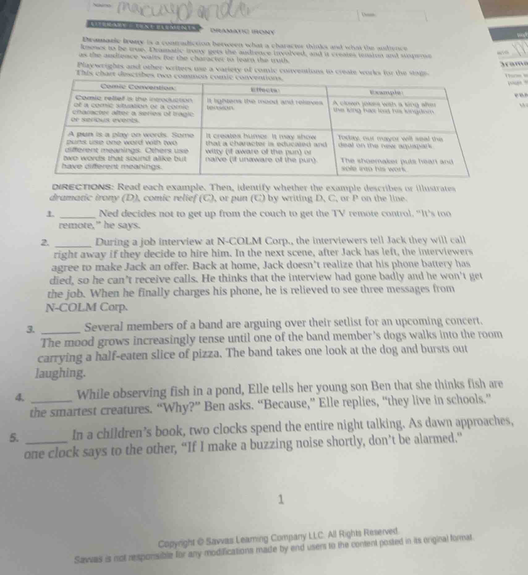 nameliterary text elementsdramatic ironydramatic irony is a contradicti…