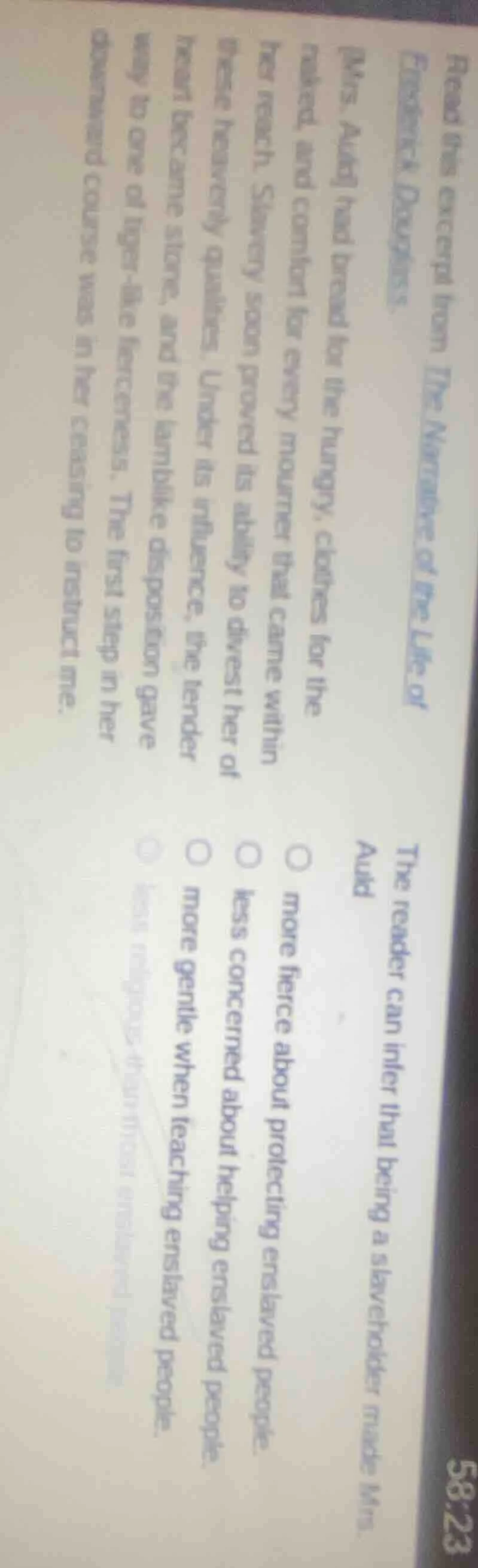 read this excerpt from the narrative of the life of frederick douglass.…