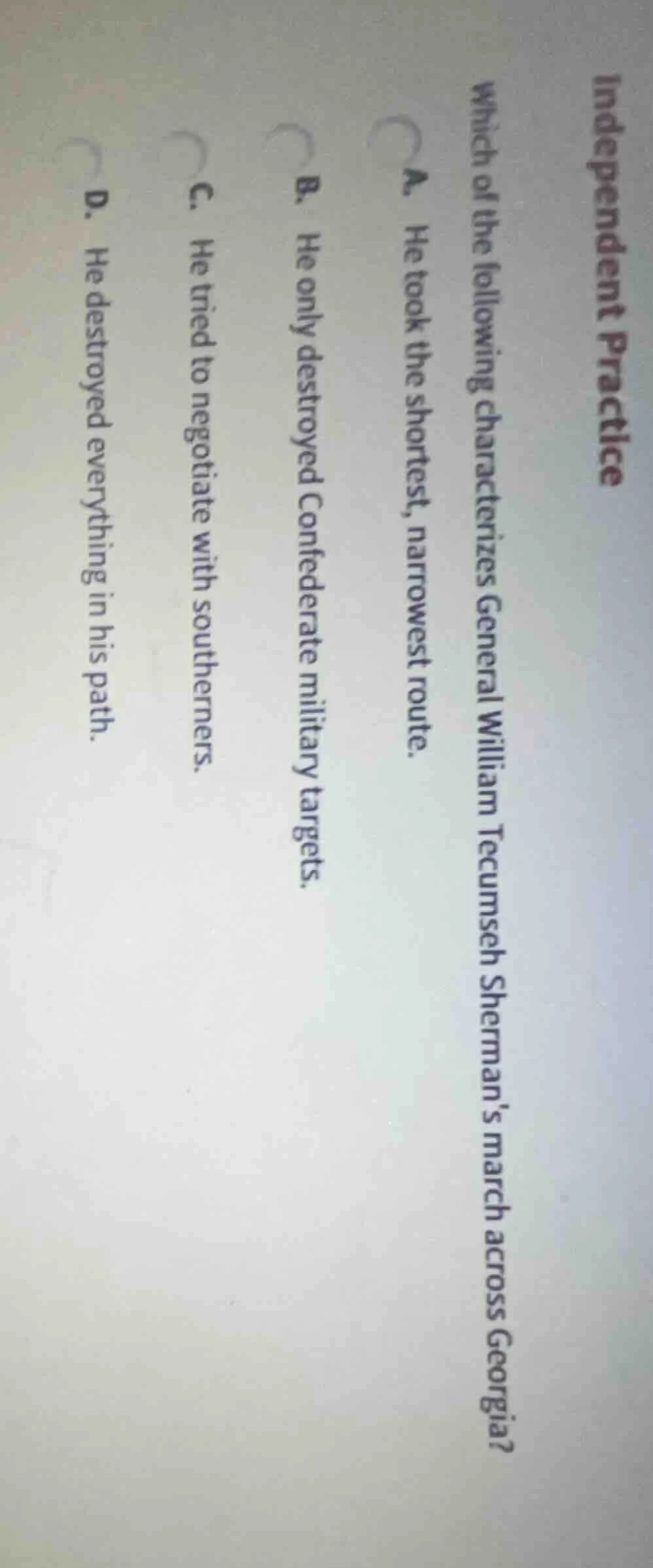 independent practice which of the following characterizes general willi…