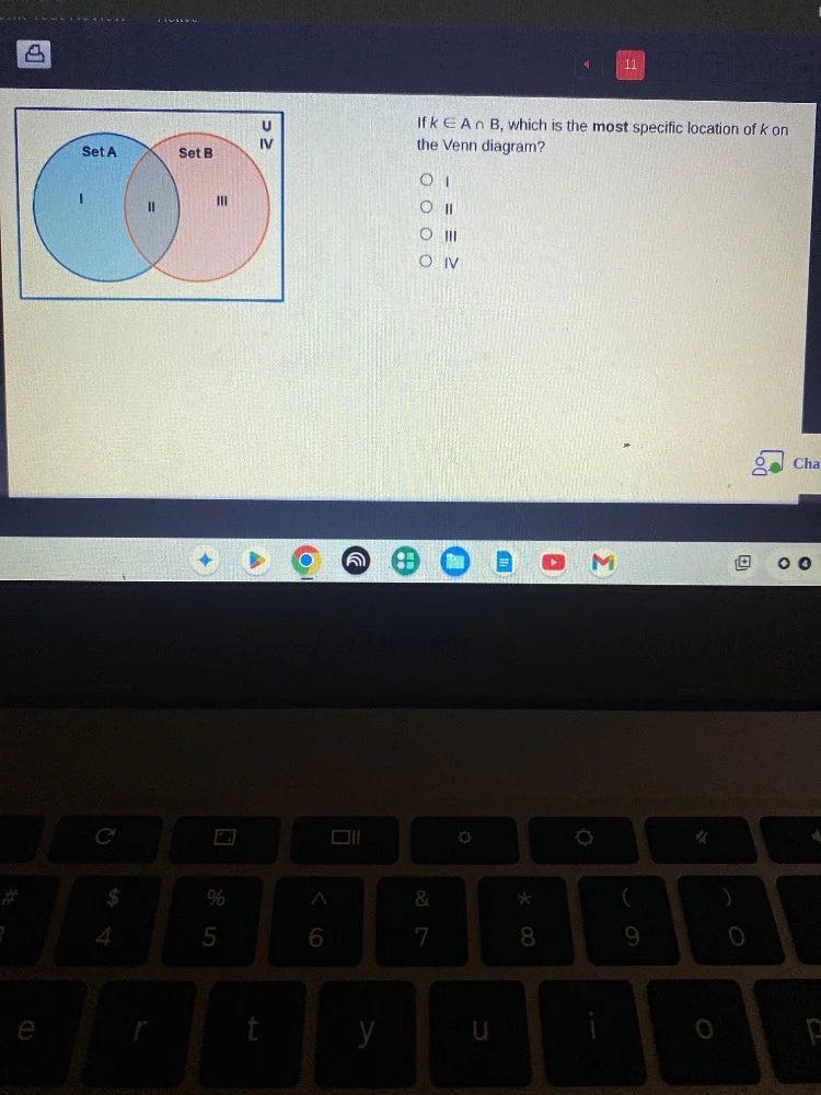 if $k \\in a \\cap b$, which is the most specific location of $k$ on th…