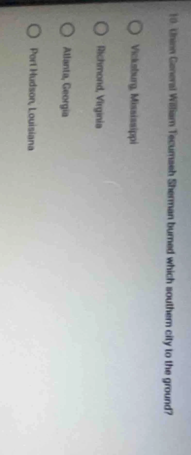 10. union general william tecumseh sherman burned which southern city t…