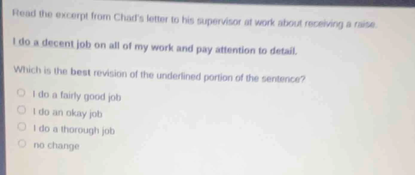 read the excerpt from chads letter to his supervisor at work about rece…