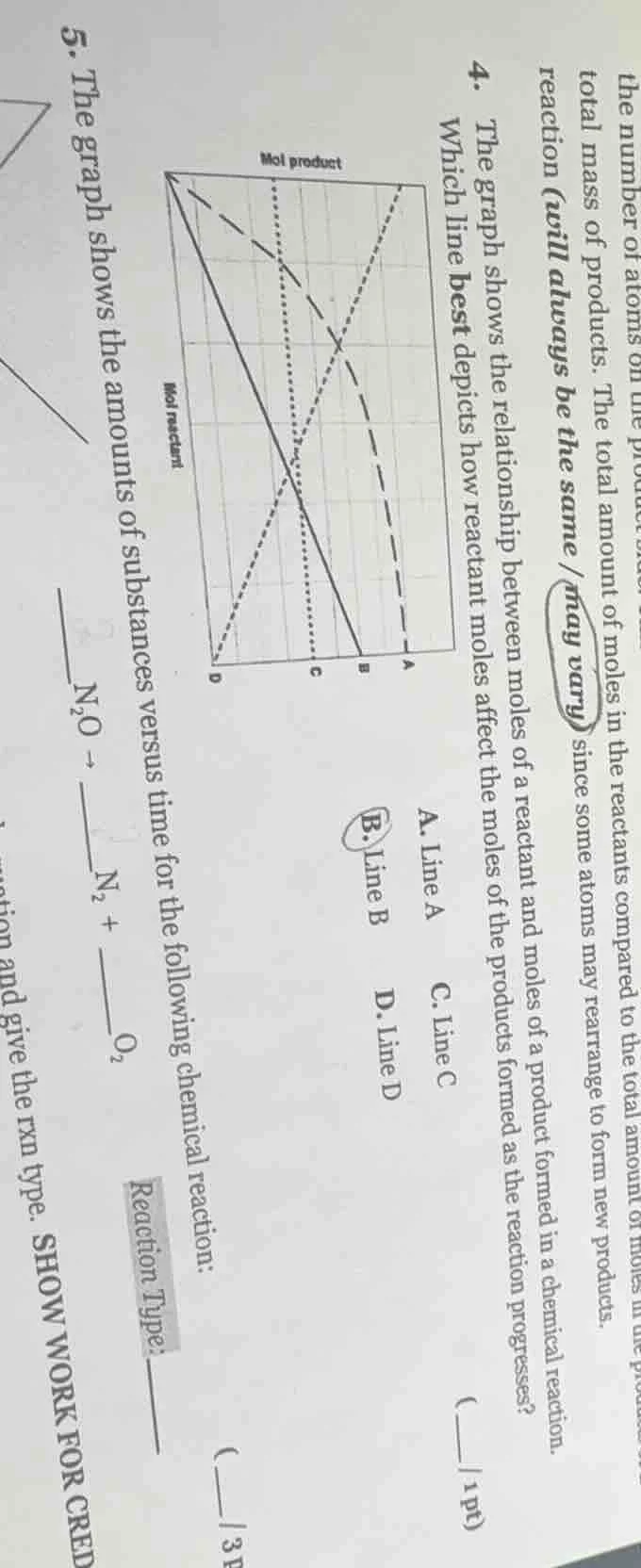 the number of atoms on the product side total mass of products. the tot…