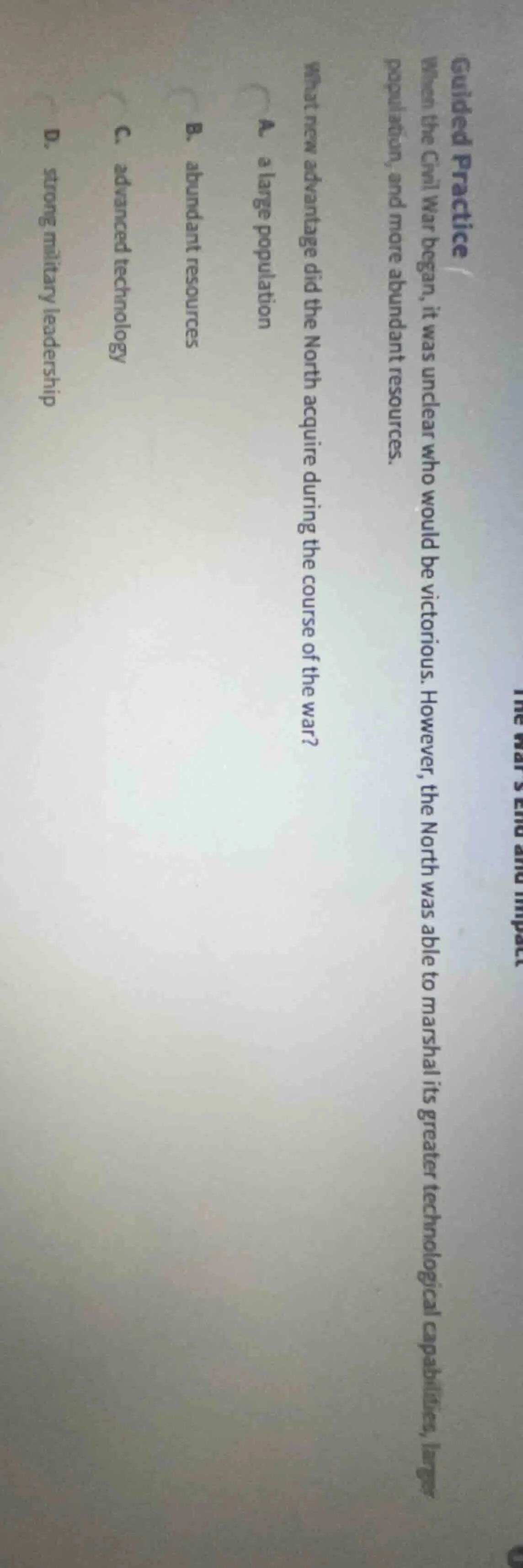 guided practicewhen the civil war began, it was unclear who would be vi…