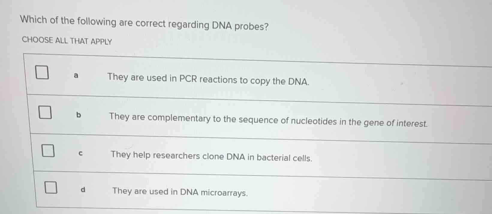 which of the following are correct regarding dna probes? choose all tha…