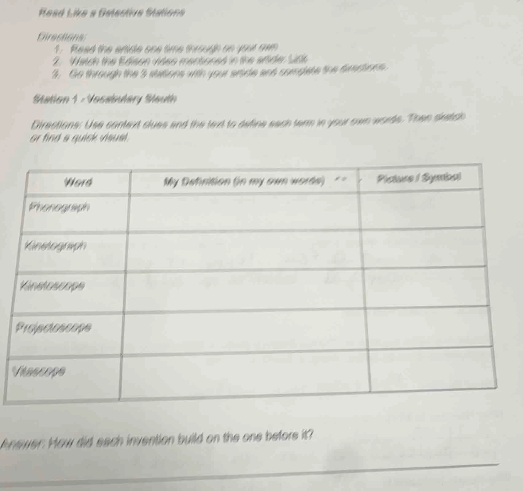 read like a detective stations directions: 1. read the article one time…