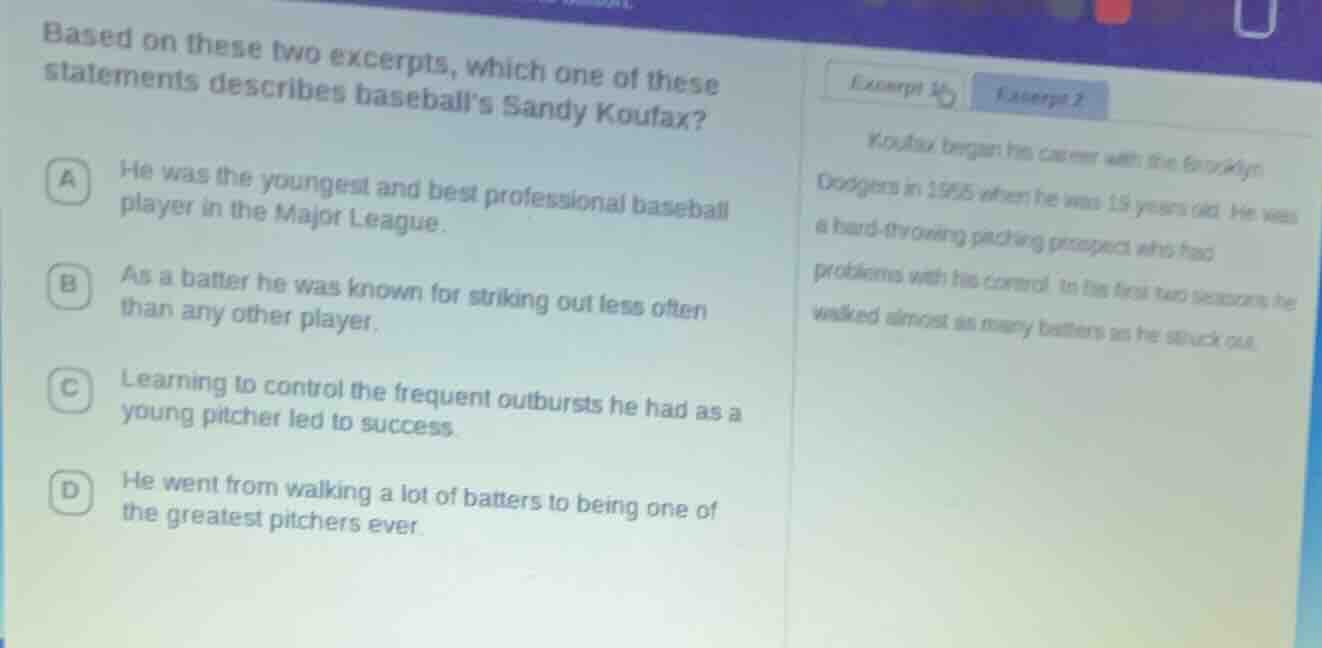 based on these two excerpts, which one of these statements describes ba…