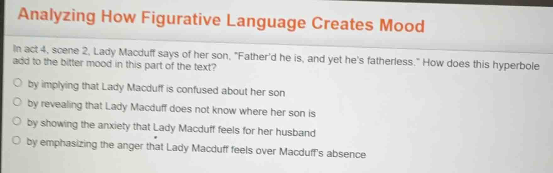analyzing how figurative language creates mood in act 4, scene 2, lady …