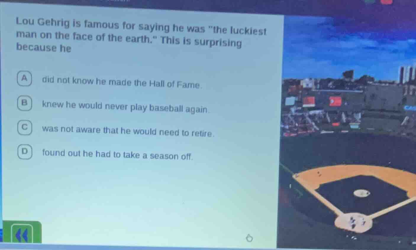 lou gehrig is famous for saying he was \the luckiest man on the face of…