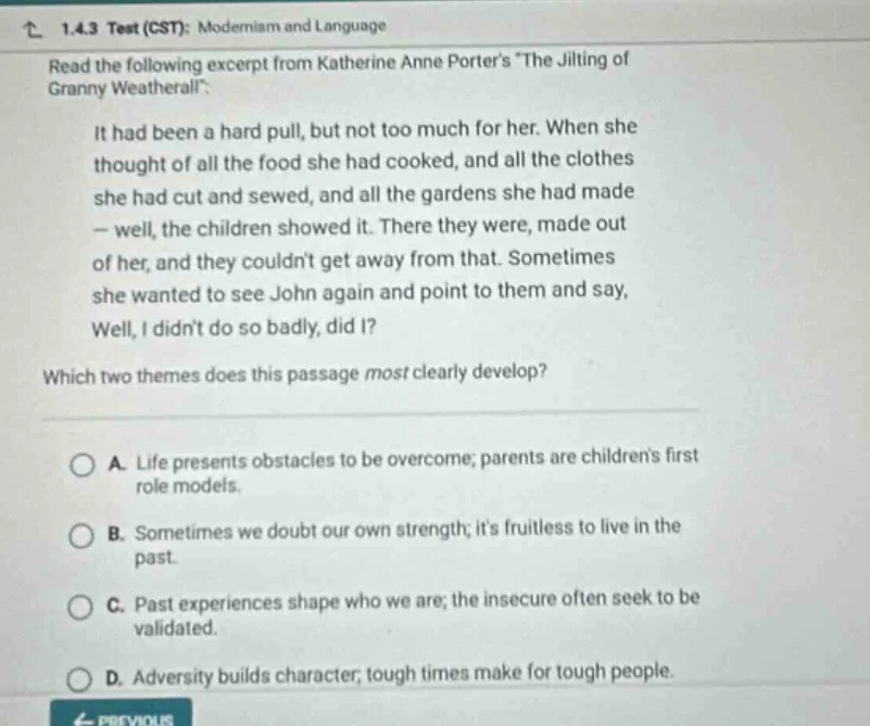 1.4.3 test (cst): modernism and language read the following excerpt fro…